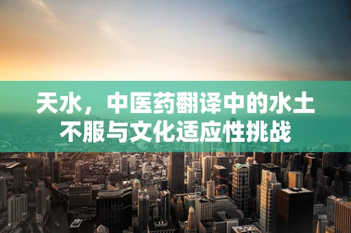 天水，中医药翻译中的水土不服与文化适应性挑战