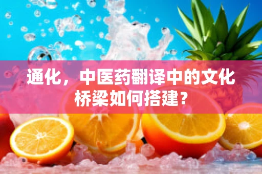 通化，中医药翻译中的文化桥梁如何搭建？