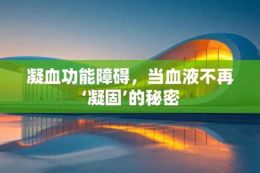 凝血功能障碍，当血液不再‘凝固’的秘密