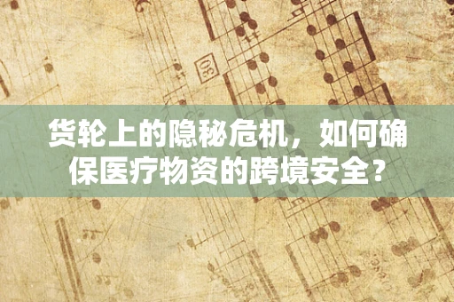 货轮上的隐秘危机，如何确保医疗物资的跨境安全？