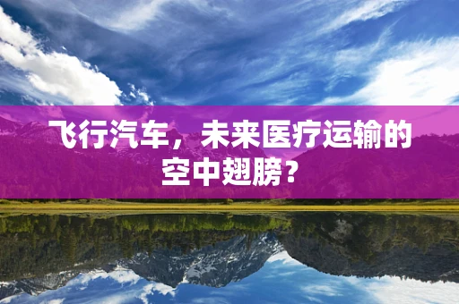 飞行汽车，未来医疗运输的空中翅膀？
