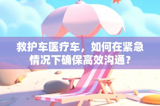 救护车医疗车，如何在紧急情况下确保高效沟通？