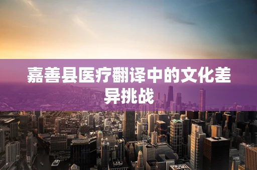嘉善县医疗翻译中的文化差异挑战