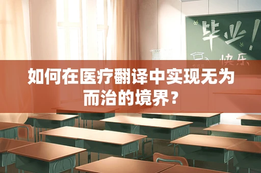 如何在医疗翻译中实现无为而治的境界？