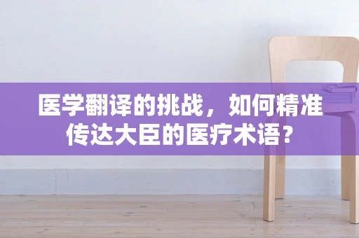 医学翻译的挑战，如何精准传达大臣的医疗术语？