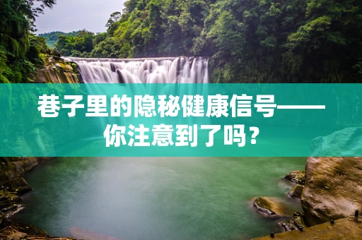 巷子里的隐秘健康信号——你注意到了吗？