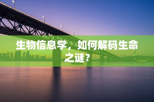 生物信息学，如何解码生命之谜？