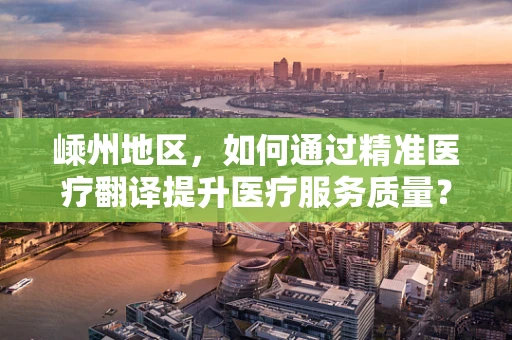嵊州地区，如何通过精准医疗翻译提升医疗服务质量？