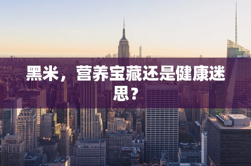 黑米，营养宝藏还是健康迷思？