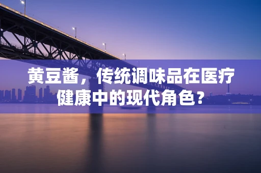 黄豆酱，传统调味品在医疗健康中的现代角色？