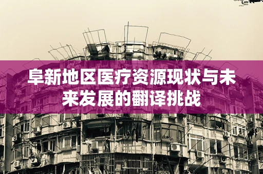 阜新地区医疗资源现状与未来发展的翻译挑战