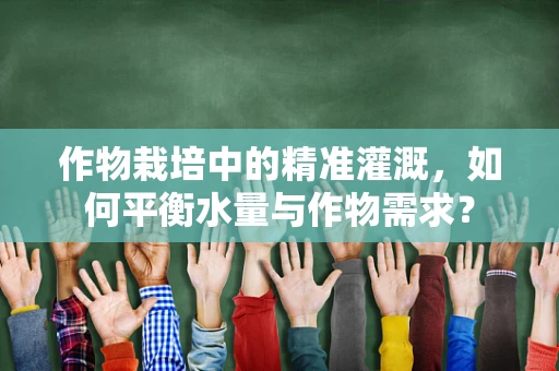 作物栽培中的精准灌溉，如何平衡水量与作物需求？