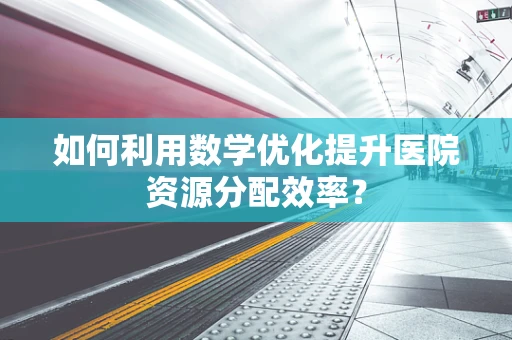 如何利用数学优化提升医院资源分配效率？