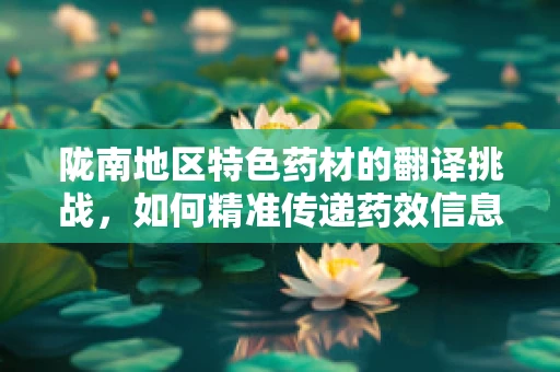 陇南地区特色药材的翻译挑战，如何精准传递药效信息？
