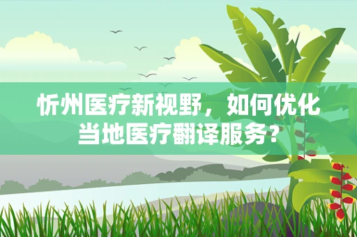 忻州医疗新视野，如何优化当地医疗翻译服务？
