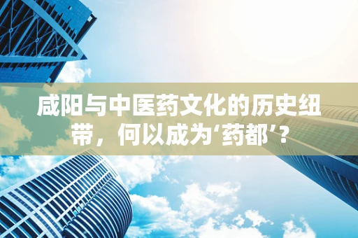 咸阳与中医药文化的历史纽带，何以成为‘药都’？