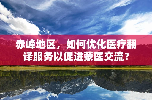 赤峰地区，如何优化医疗翻译服务以促进蒙医交流？