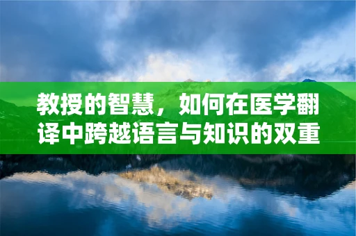 教授的智慧，如何在医学翻译中跨越语言与知识的双重障碍？