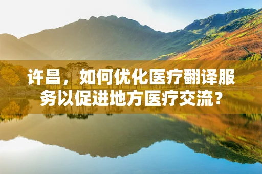 许昌，如何优化医疗翻译服务以促进地方医疗交流？