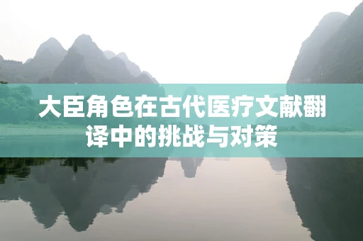 大臣角色在古代医疗文献翻译中的挑战与对策