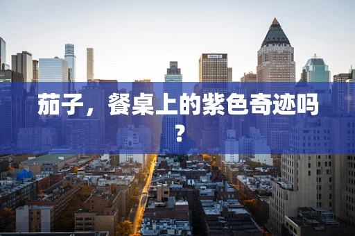 茄子，餐桌上的紫色奇迹吗？