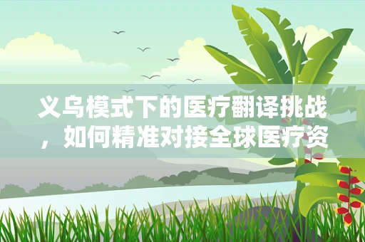 义乌模式下的医疗翻译挑战，如何精准对接全球医疗资源？