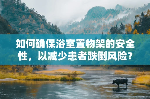 如何确保浴室置物架的安全性，以减少患者跌倒风险？