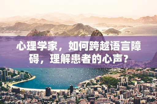 心理学家，如何跨越语言障碍，理解患者的心声？