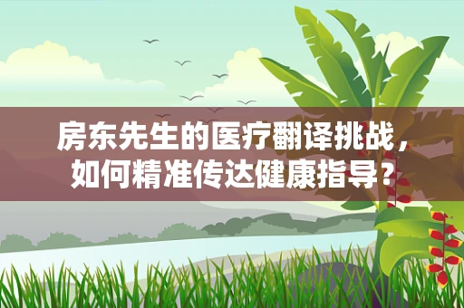 房东先生的医疗翻译挑战，如何精准传达健康指导？