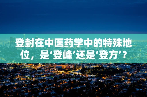 登封在中医药学中的特殊地位，是‘登峰’还是‘登方’？