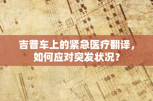 吉普车上的紧急医疗翻译，如何应对突发状况？