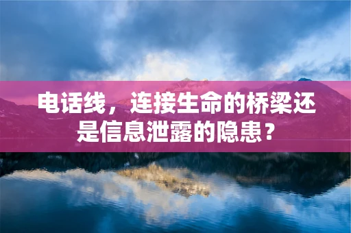 电话线，连接生命的桥梁还是信息泄露的隐患？