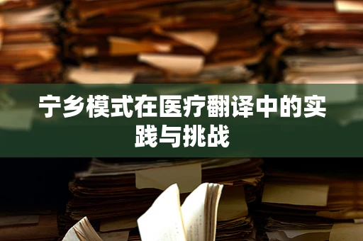 宁乡模式在医疗翻译中的实践与挑战