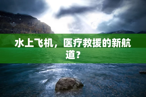 水上飞机，医疗救援的新航道？