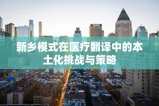 新乡模式在医疗翻译中的本土化挑战与策略