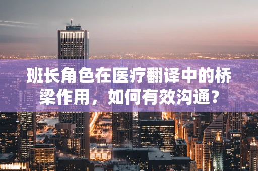 班长角色在医疗翻译中的桥梁作用，如何有效沟通？