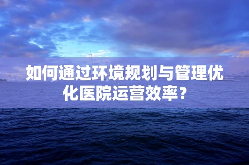 如何通过环境规划与管理优化医院运营效率？