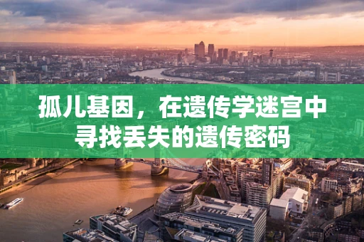 孤儿基因，在遗传学迷宫中寻找丢失的遗传密码