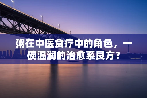 粥在中医食疗中的角色，一碗温润的治愈系良方？