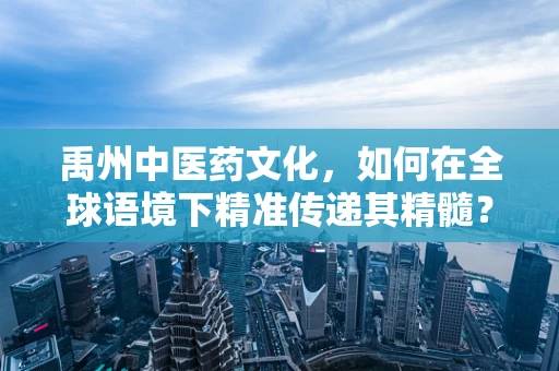 禹州中医药文化，如何在全球语境下精准传递其精髓？