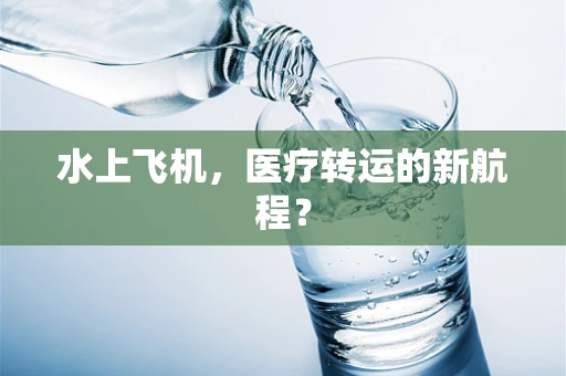水上飞机，医疗转运的新航程？